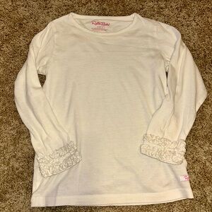 Rufflebutts Size 7 Cream Long Sleeve Top